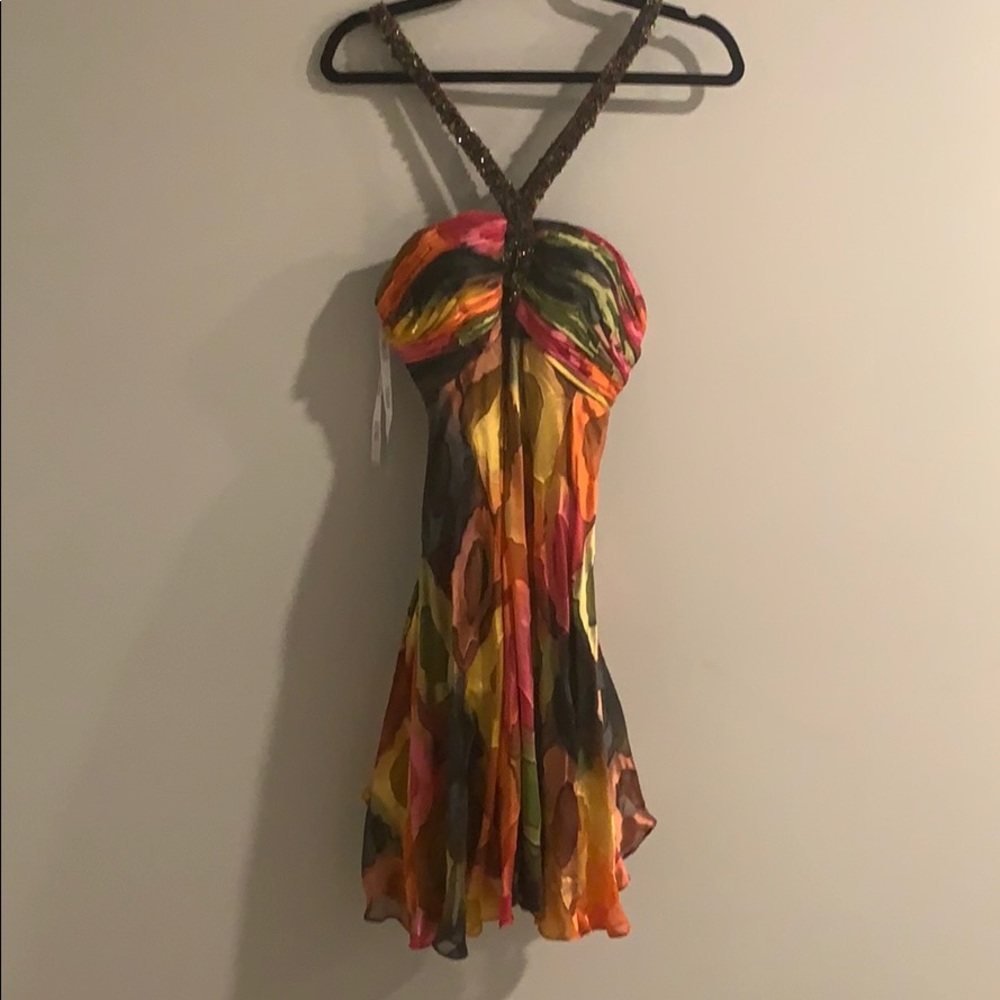 Terani Couture Multicolored Sequin Cocktail Dress